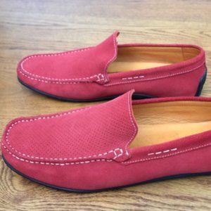 DONALD PLINER IGGY LOAFERS RED MEN'S 12 M SUEDE LEATHER DRIVING SHOE MADE BRAZIL